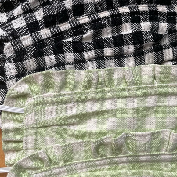 Ruffled Gingham Face Masks, Set of 4 - Adult Size - Picture 2 of 2